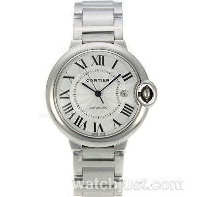 Cartier Ballon bleu de Cartier Automatic with White Dial S/S-Sapphire Glass