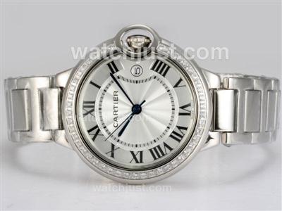 Cartier Ballon Bleu de Cartier Diamond Bezel with White Dial