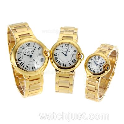 Cartier Ballon bleu de Cartier Full Gold with White Dial-Sapphire Glass