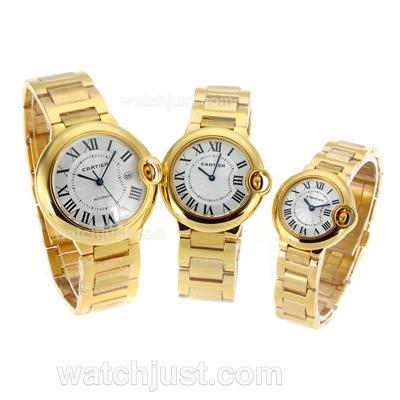 Cartier Ballon bleu de Cartier Full Gold with White Dial