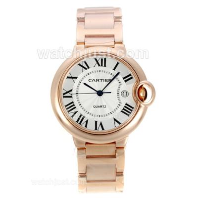 Cartier Ballon bleu de Cartier Full Rose Gold with White Dial-Sapphire Glass