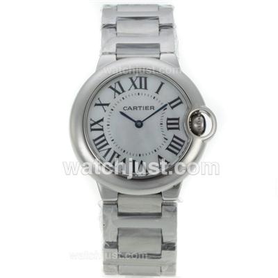 Cartier Ballon bleu de Cartier Roman Markers with MOP Dial S/S-Sapphire Glass