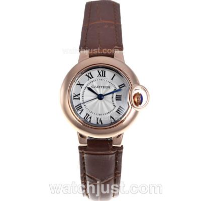 Cartier Ballon Bleu de Cartier Rose Gold Case with White Dial-Lady Size