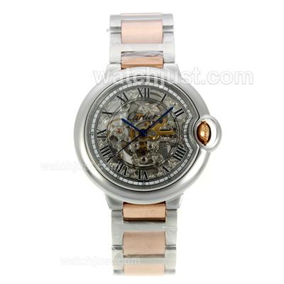 Cartier Ballon bleu de Cartier Skeleton Automatic Two Tone with Roman Markers-Sapphire Glass