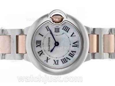 Cartier Ballon bleu de Cartier Swiss ETA Movement Two Tone with MOP Dial S/S-Lady Size