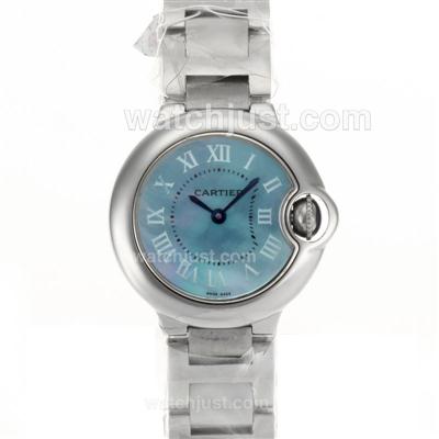 Cartier Ballon bleu de Cartier Swiss ETA Movement with Blue MOP Dial S/S-Lady Size