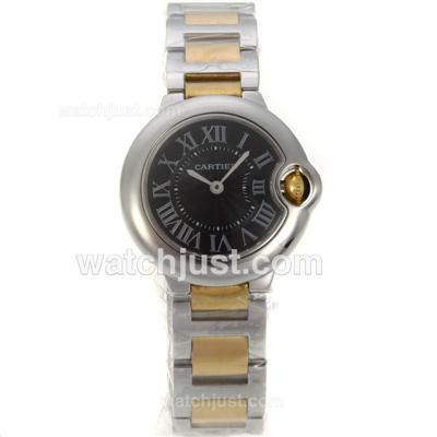 Cartier Ballon bleu de Cartier Swiss ETA Quartz Movement Two Tone with Black Dial-Sapphire Glass-Lady Size