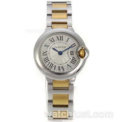 Cartier Ballon bleu de Cartier Swiss ETA Quartz Movement Two Tone with White Dial-Sapphire Glass-Lady Size