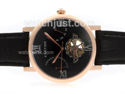 Cartier Ballon Bleu de Cartier Tourbillon Automatic Rose Gold Case with Black Dial