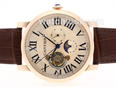 Cartier Ballon Bleu de Cartier Tourbillon Automatic Rose Gold Case with Champagne Dial