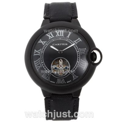 Cartier Ballon bleu de Cartier Tourbillon Manual Winding PVD Case with Black Dial-Nylon Strap