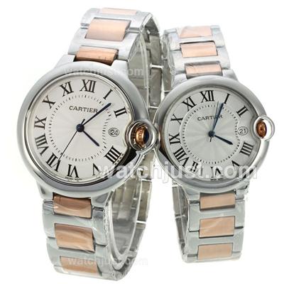 Cartier Ballon bleu de Cartier Two Tone with White Dial-Sapphire Glass-Couple Watch