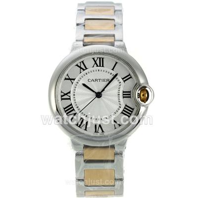 Cartier Ballon bleu de Cartier Two Tone with White Dial-Sapphire Glass-Medium Size