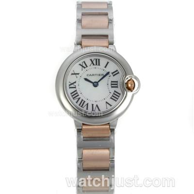 Cartier Ballon bleu de Cartier Two Tone with White MOP Dial-Sapphire Glass-Lady Size