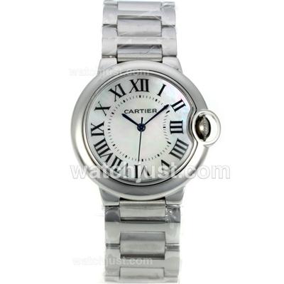 Cartier Ballon bleu de Cartier with MOP Dial S/S-Sapphire Glass-Medium Size