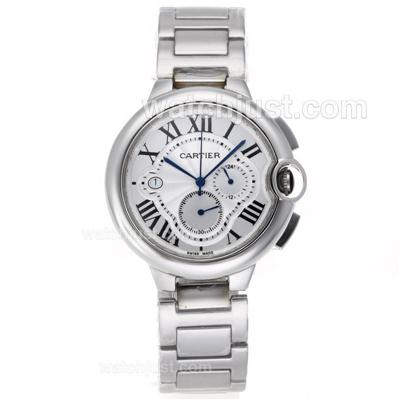 Cartier Ballon Bleu de Cartier Working Chrono SS Case with White Dial