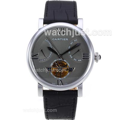 Cartier Calibre de Cartier Tourbillon Automatic with Gray Dial-18K Plated Gold Movement