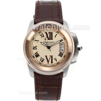 Cartier Calibre de Cartier Two Tone Case with Champagne Dial-Lady Size