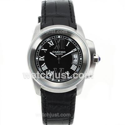 Cartier Calibre de Cartier with Black Dial-Lady Size