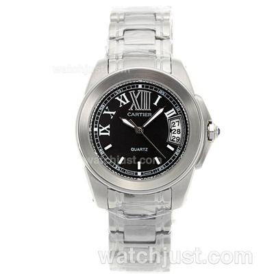 Cartier Calibre de Cartier with Black Dial S/S-New Version