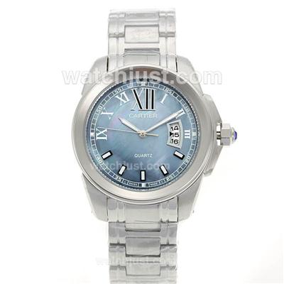 Cartier Calibre de Cartier with Blue MOP Dial S/S-New Version