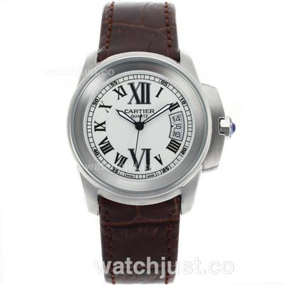 Cartier Calibre de Cartier with White Dial-Lady Size