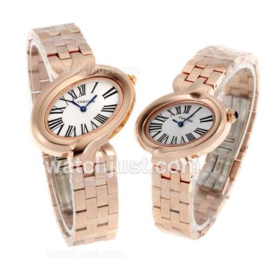 Cartier Delices de Cartier Full Rose Gold with White Dial-Roman Markers
