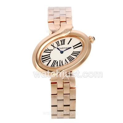 Cartier Delices de Cartier Full Rose Gold with White Dial-Sapphire Glass