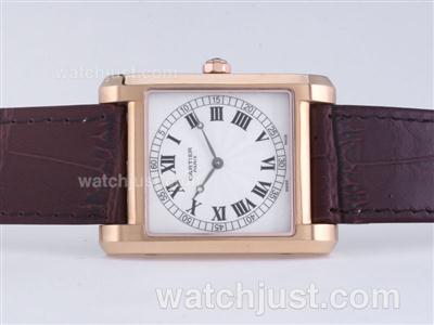 Cartier Argent Rose Gold Case with White Dial