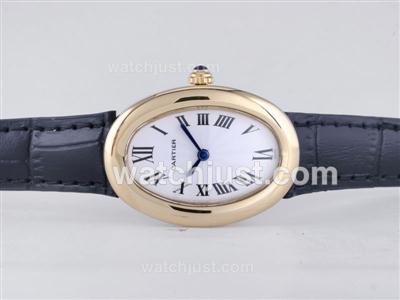 Cartier Classic Gold Case with White Dial-Lady Size