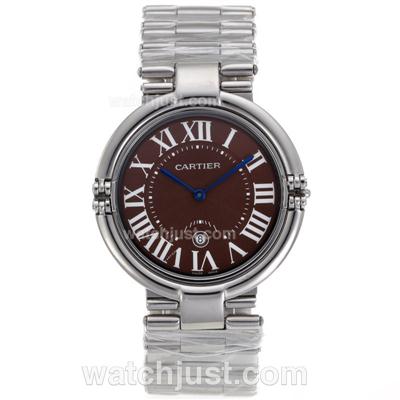 Cartier Classic Roman Markers with Brown Dial S/S