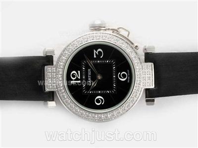 Cartier Pasha Diamond Bezel with Black Dial