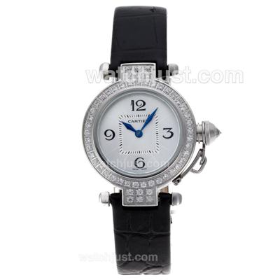 Cartier Pasha Diamond Bezel with MOP Dial-Lady Size