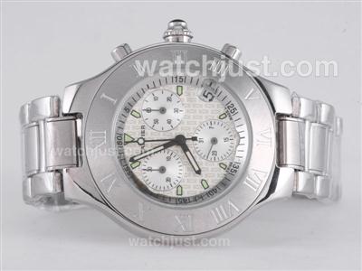 Cartier Pasha Must de 21 Working Chronograph with White Dial