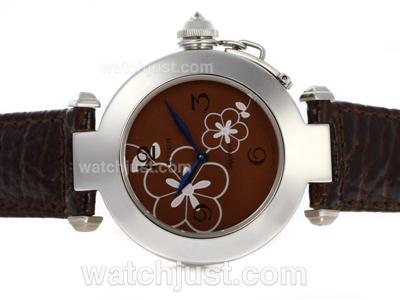 Cartier Pasha with Brown Flowers Dial-Mid Size