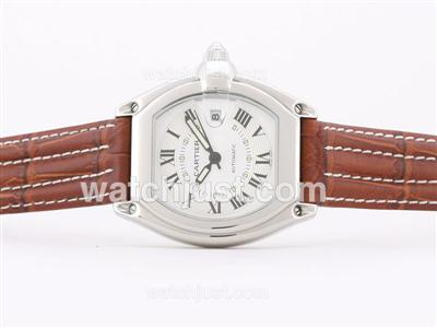 Cartier Roadster Automatic with White Dial-Deployment Buckle