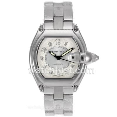 Cartier Roadster Automatic with White Dial S/S