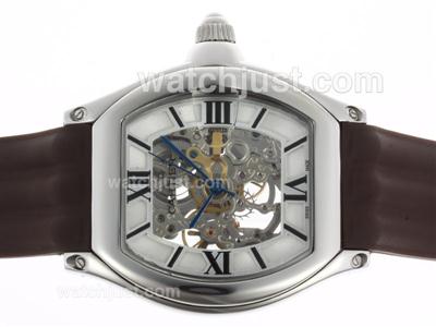Cartier Roadster Automatic with White Skeleton Dial