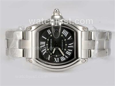 Cartier Roadster Swiss ETA 2824 Movement with Black Dial