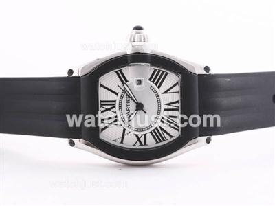 Cartier Roadster White Dial with Black Strap-Lady Size