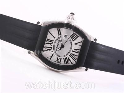 Cartier Roadster White Dial with Black Strap-Lady Size