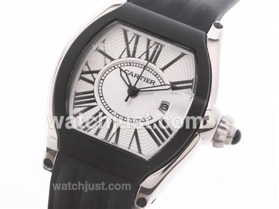 Cartier Roadster White Dial with Black Strap-Lady Size