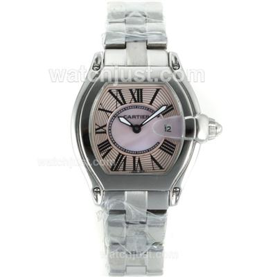 Cartier Roadster with Pink Dial Lady Size
