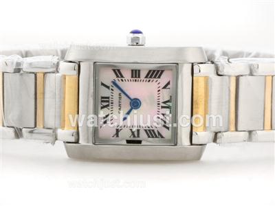 Cartier Tank Francaise Two Tone with Pink Dial - Lady Size