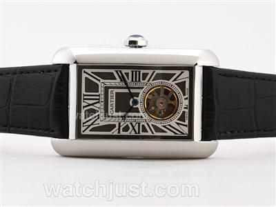 Cartier Tank Americaine Tourbillon Automatic with Black Dial