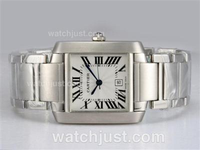 Cartier Tank Swiss ETA 2671 Movement with White Dial