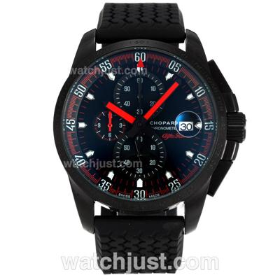 Chopard Alfa Romeo Working Chronograph PVD Case with Black Dial-Rubber Strap