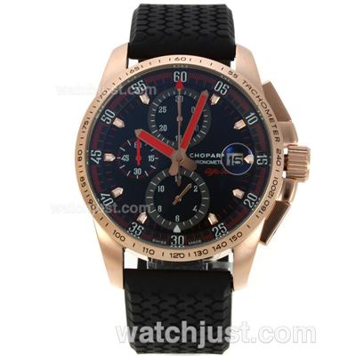 Chopard Alfa Romeo Working Chronograph Rose Gold Case with Black Dial-Rubber Strap