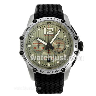 Chopard Classis Racing Swiss Valjoux 7750 Movement with Green Dial-Rubber Strap