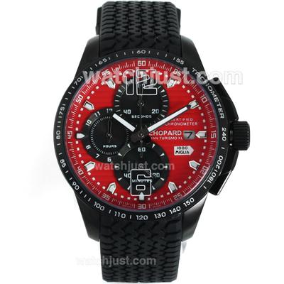 Chopard Gran Turismo XL Miglia Working Chronograph PVD Case with Red Dial-Lady Size